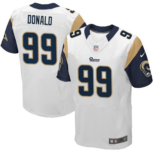 Men's Elite Aaron Donald Nike Jersey White Road - #99 NFL Los Angeles Rams